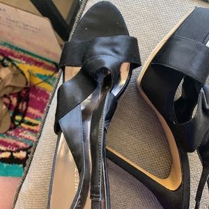 Satin platform heels